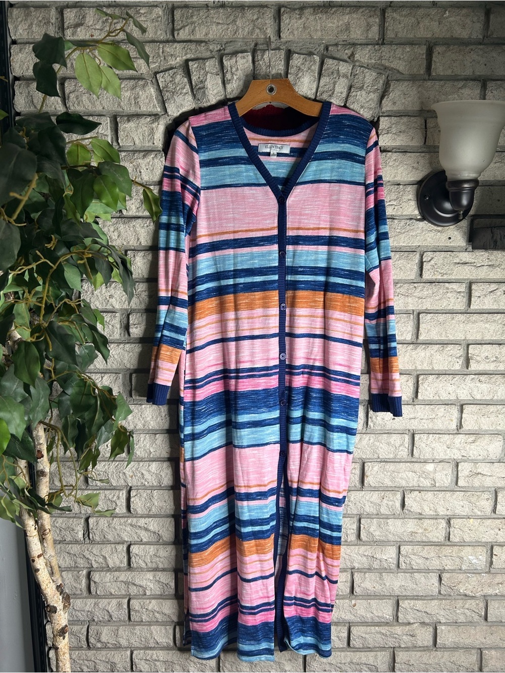 Ellen Tracy Lounge Maxi Long Duster Cardigan